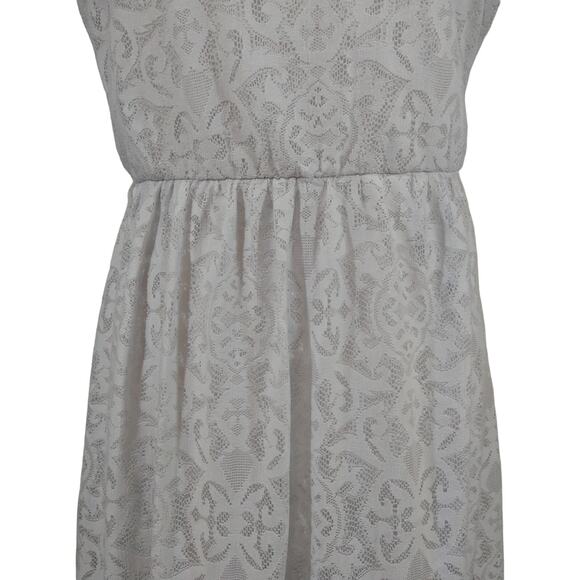 AUW Womens White Lace Halter Square Neck Strap Casual Midi Maxi Dress M Medium - Picture 3 of 12